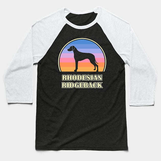 Rhodesian Ridgeback Vintage Sunset Dog Baseball T-Shirt by millersye